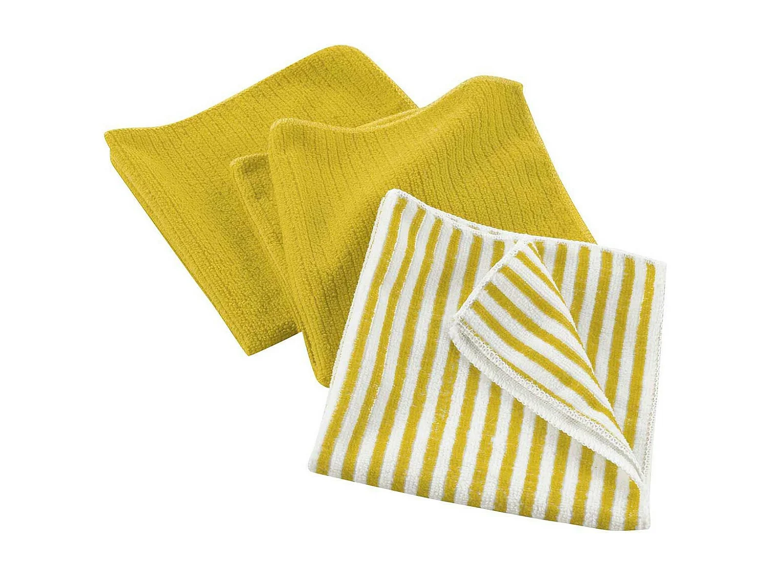 Lot de 3 Torchons Microfibre "Cuistot" 40x40cm Jaune