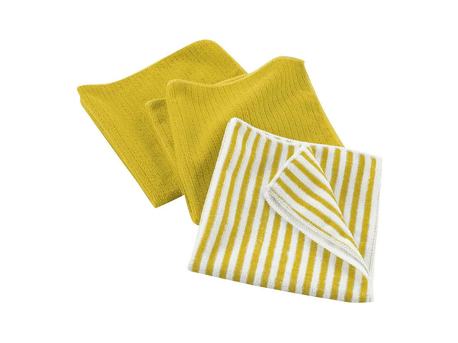 Lot de 3 Torchons Microfibre "Cuistot" 40x40cm Jaune
