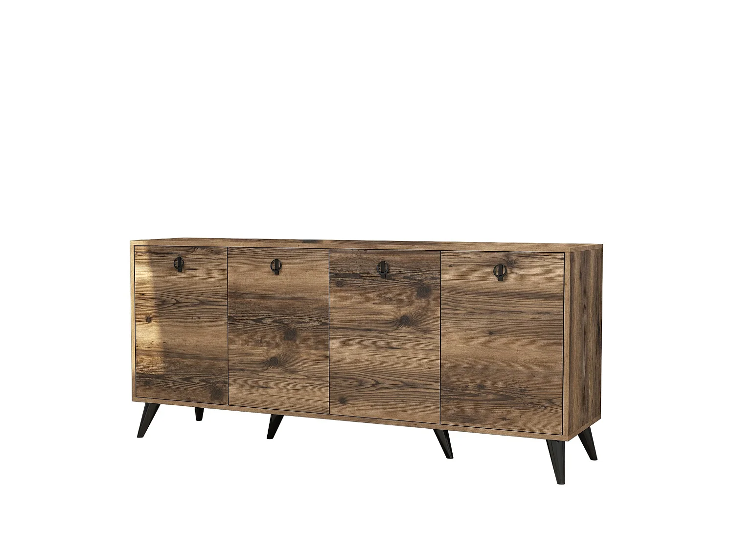 Buffet bas 4 tiroirs Bergerat 180cm Bois foncé