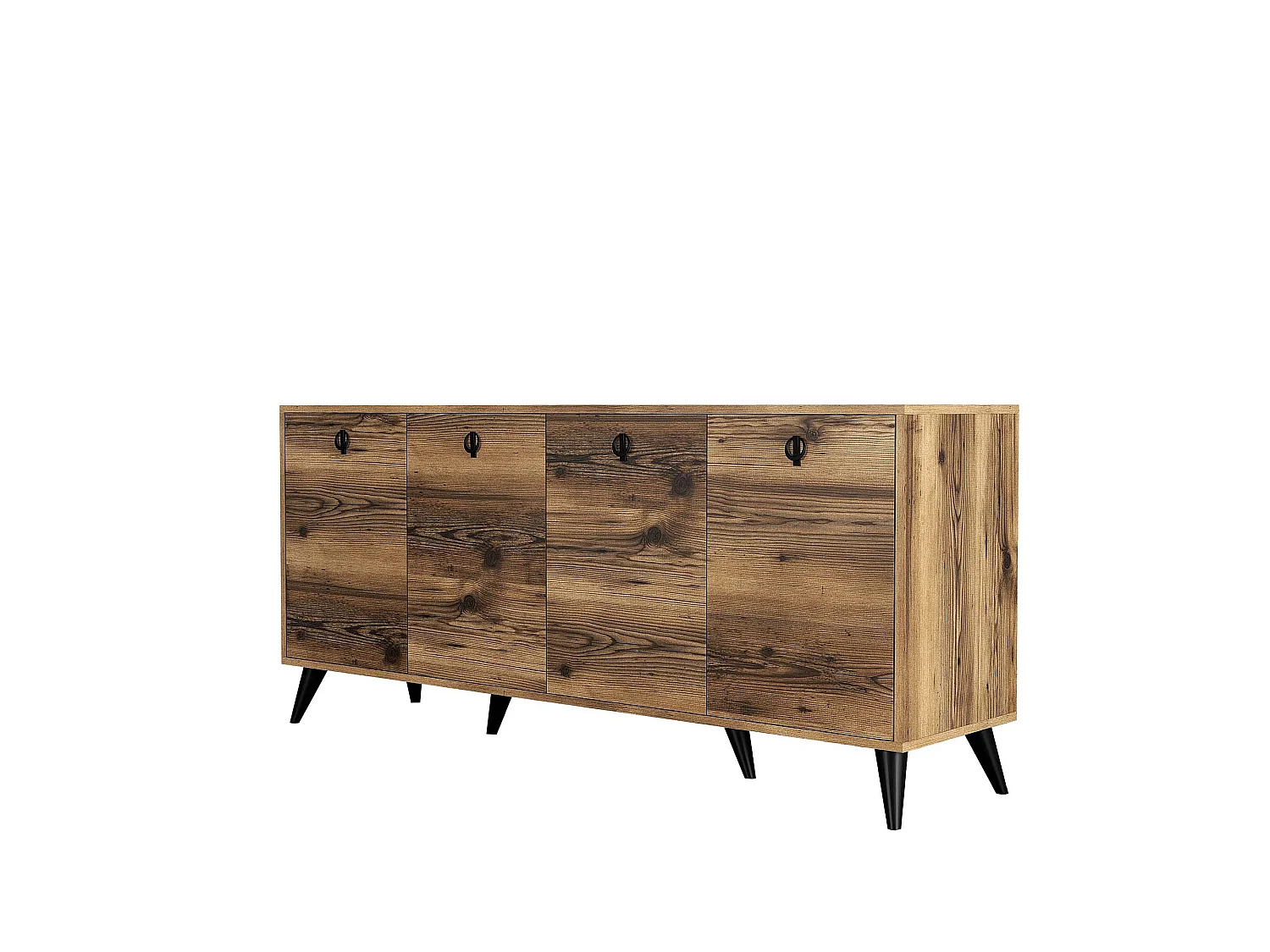 Buffet bas 4 tiroirs Bergerat 180cm Bois foncé
