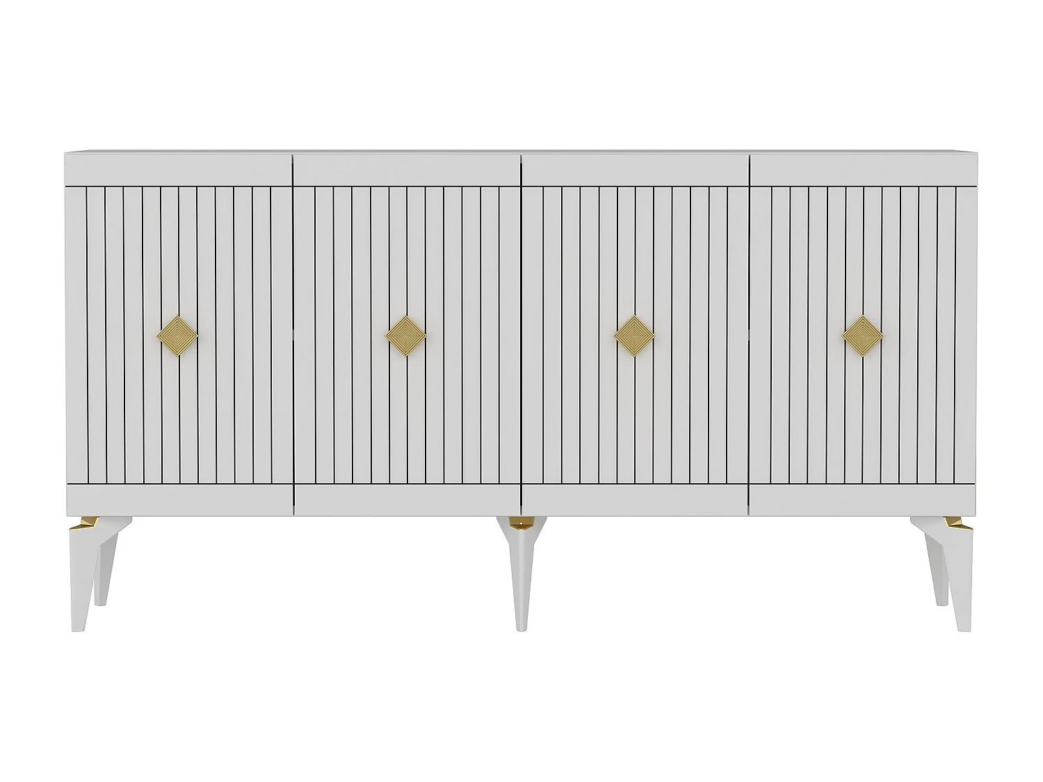 Aparador Midas Blanco dorado150x40x79 cm
