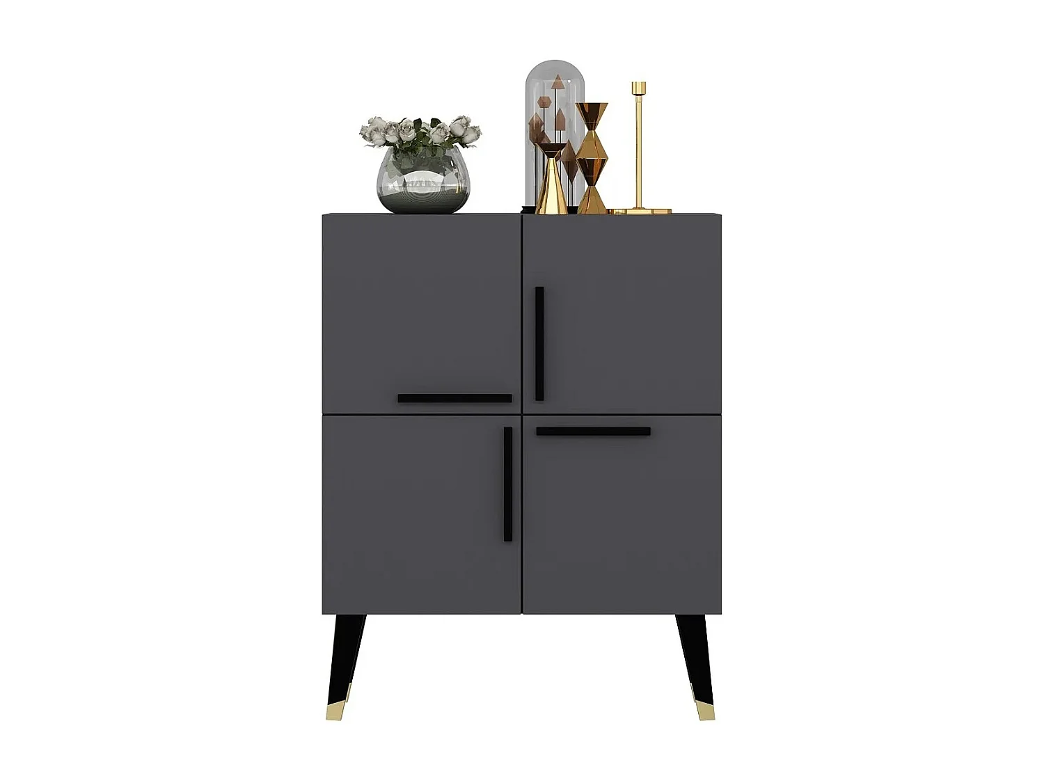 Aparador Moderno – 70 x 90 x 35 cm – Antracite – Painéis de Partículas revestidos a Melamina