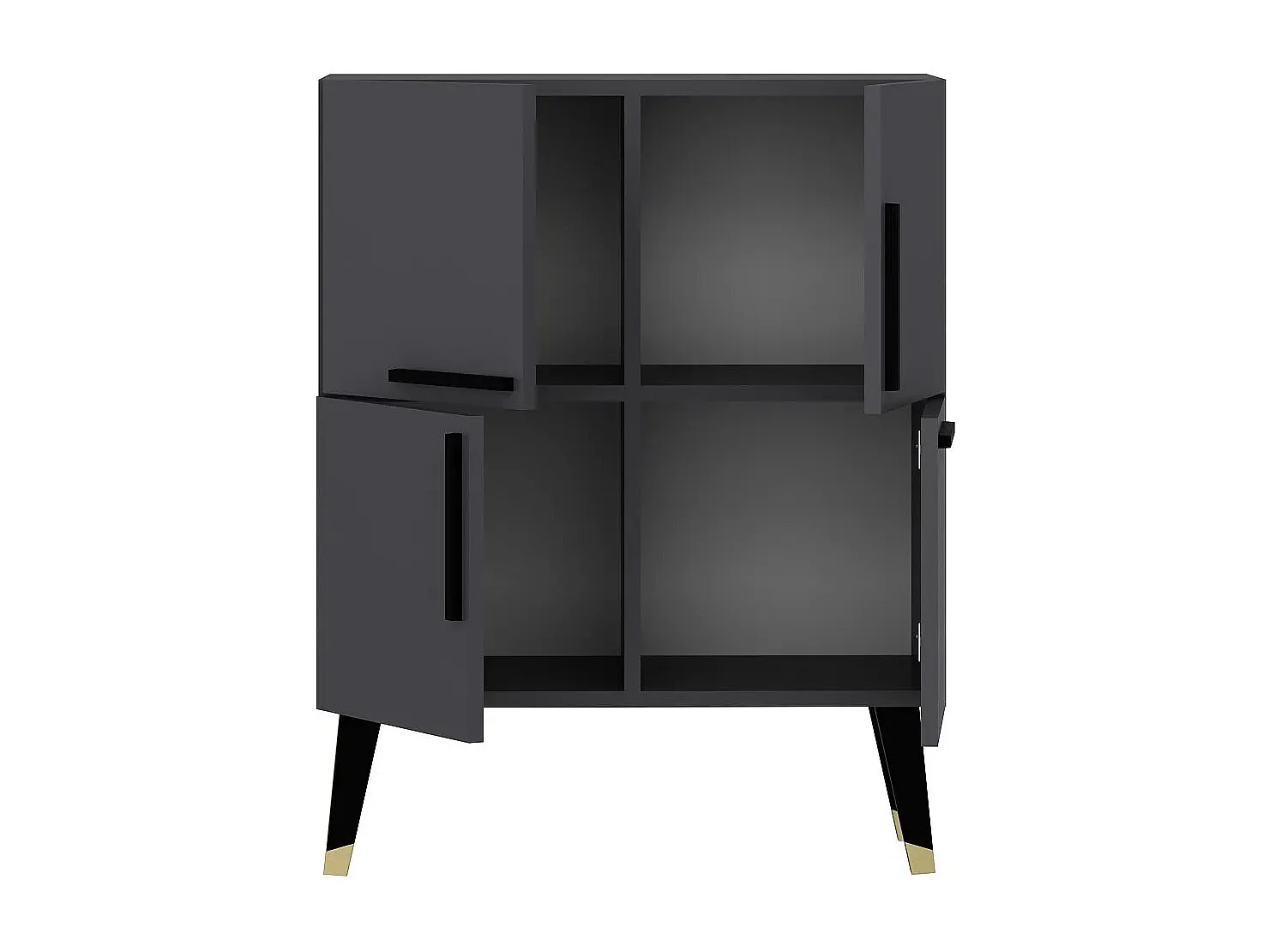 Aparador Moderno – 70 x 90 x 35 cm – Antracite – Painéis de Partículas revestidos a Melamina