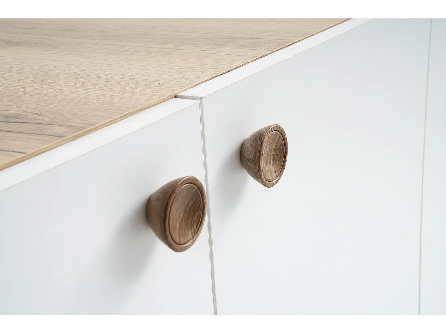 Buffet 4 deuren eiken en wit decor L180 cm - Summer