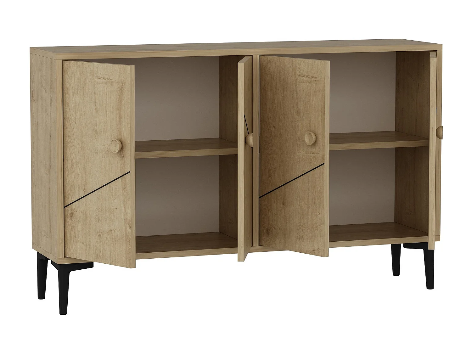 Aparador Kailua 1959, Roble, 75x120x30cm, Aglomerado laminado