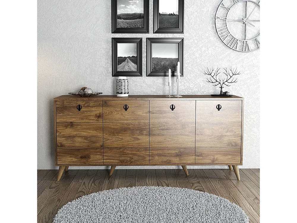 Buffet bas 4 tiroirs Bergerat 180cm Bois Naturel