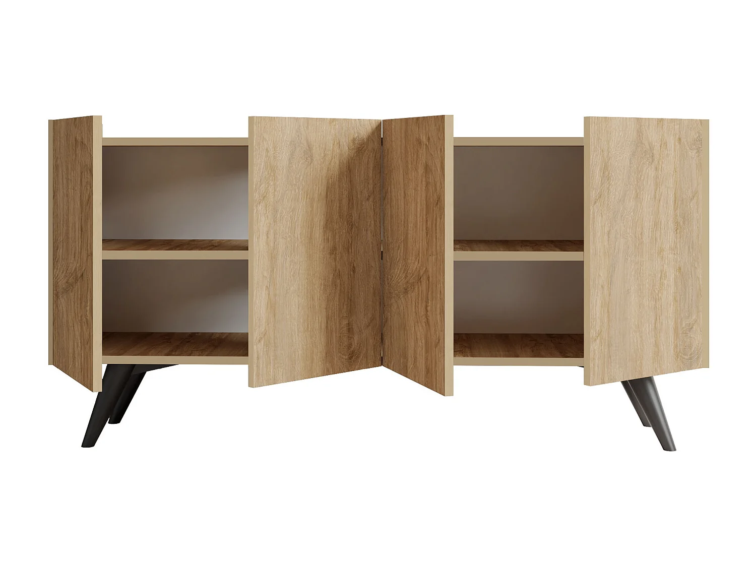 Aparador Moderno em Carvalho – 150 cm – Carvalho – Painel de Partículas Revestido em Melamina