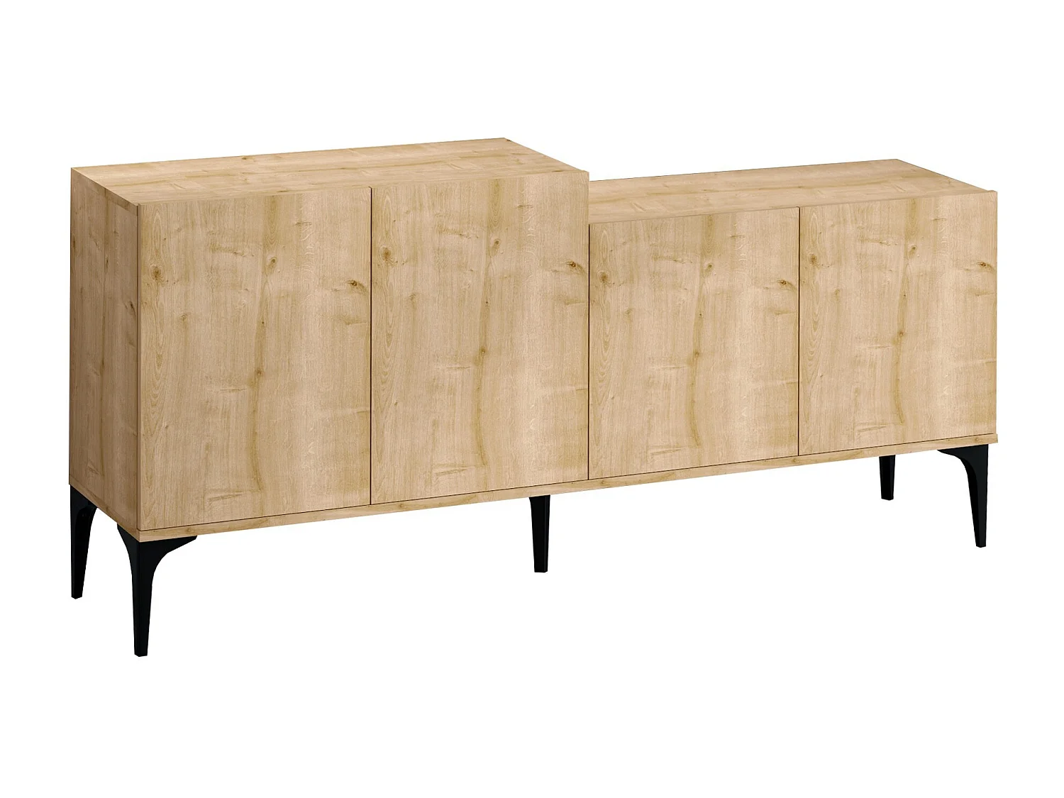 Aparador – 180 x 85 x 40 cm – Carvalho Safira – Painel de Partículas Revestido com Melamina