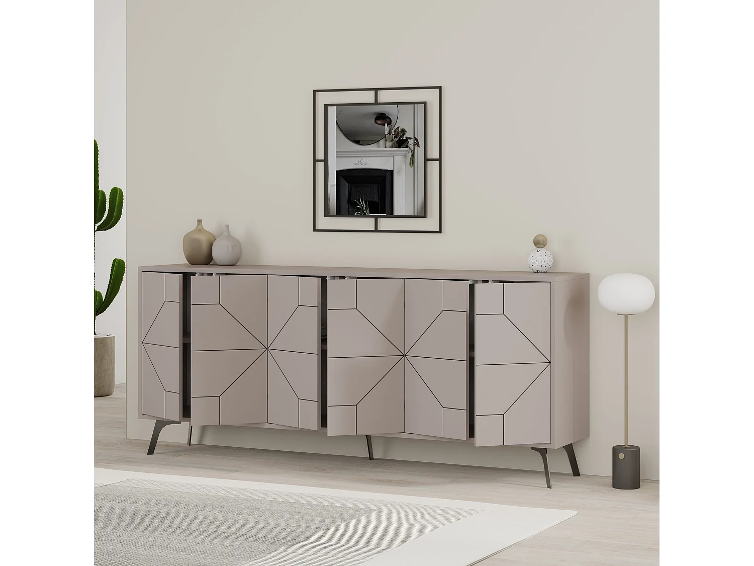 Buffet avec 6 portes décorées L184 cm - Dune