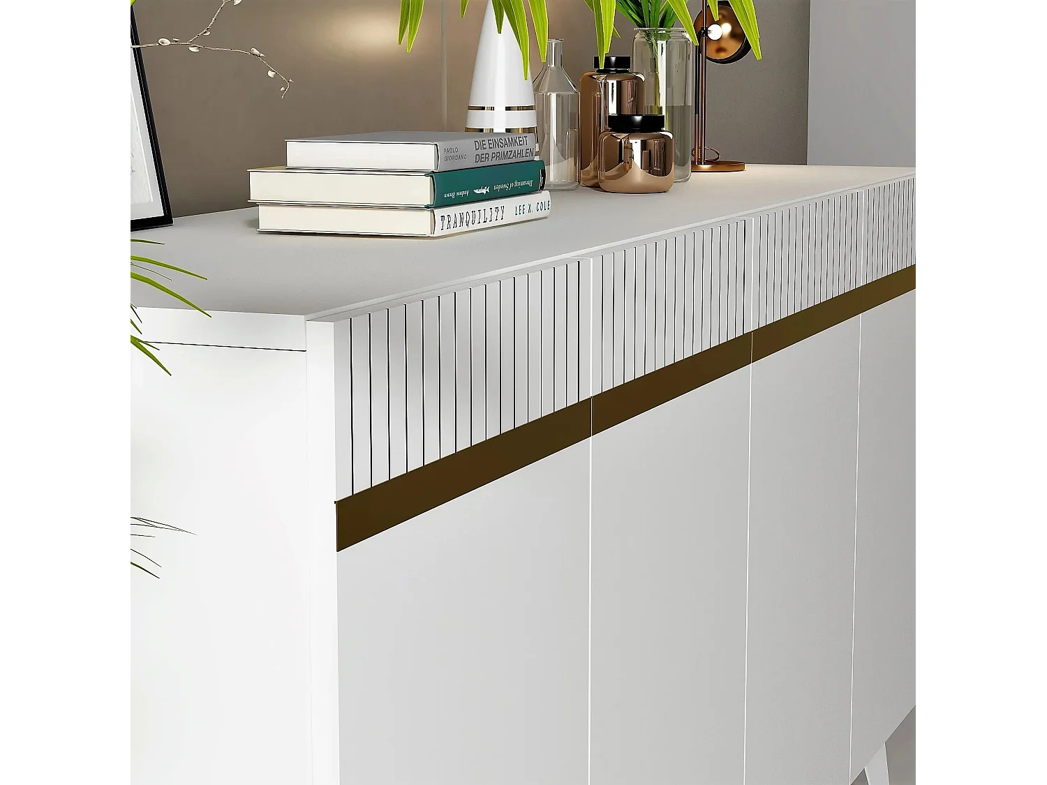 Aparador Defne Blanco dorado150x40x80 cm