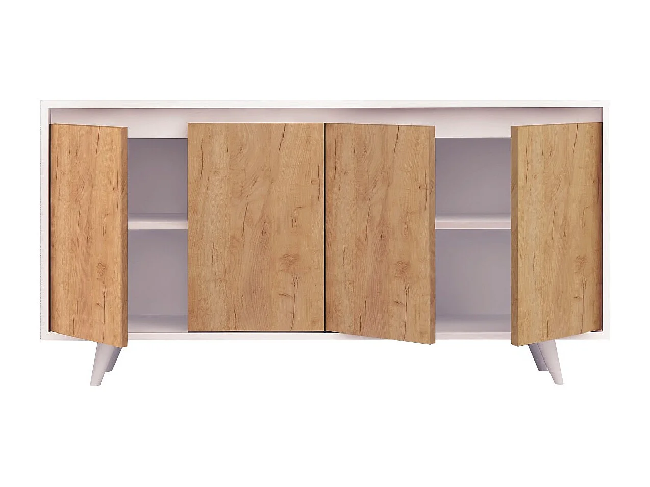 Aparador Nossa color roble Blanco 140x40x86 cm