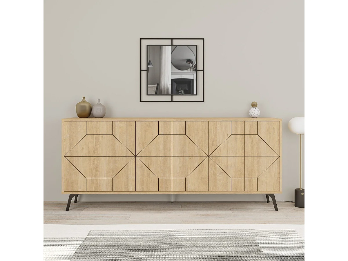 Buffet avec 6 portes décorées L184 cm - Dune