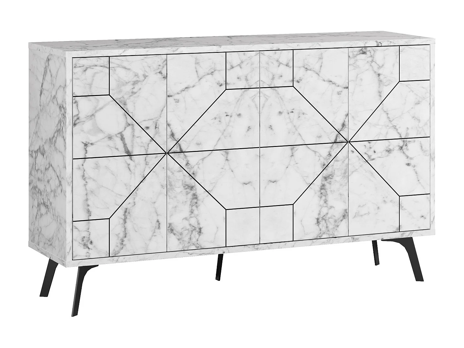 Aparador – 123 cm – Branco – Painel de Partículas revestido a Melamina