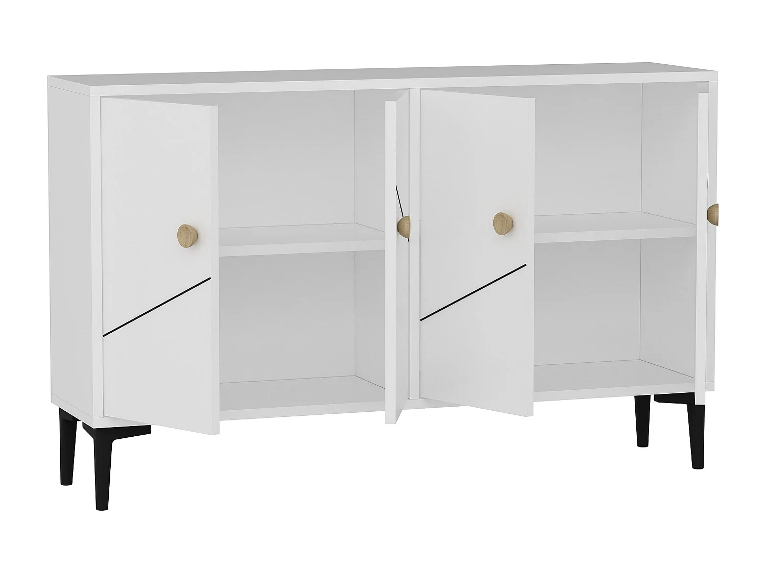 Aparador Kailua 1959, Blanco, 75x120x30cm, Aglomerado laminado