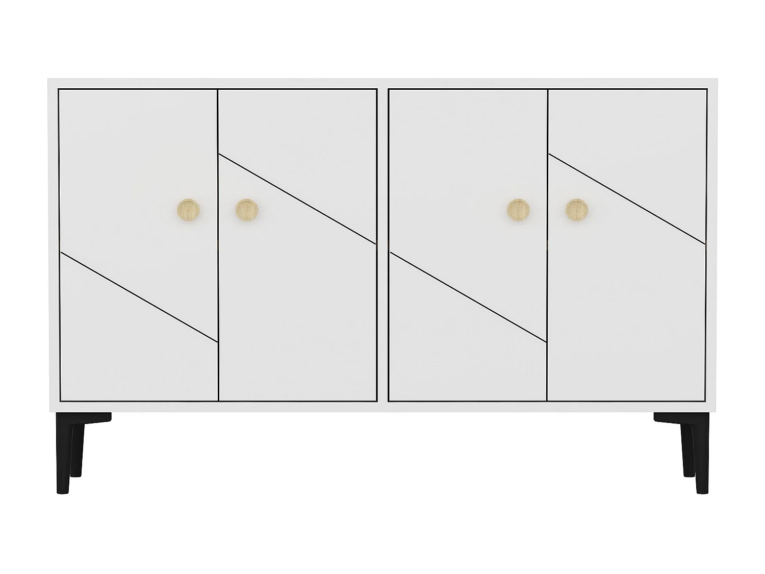 Móvel de TV – 120cm x 30cm x 75cm – Branco – Painel de partículas revestido de melamina