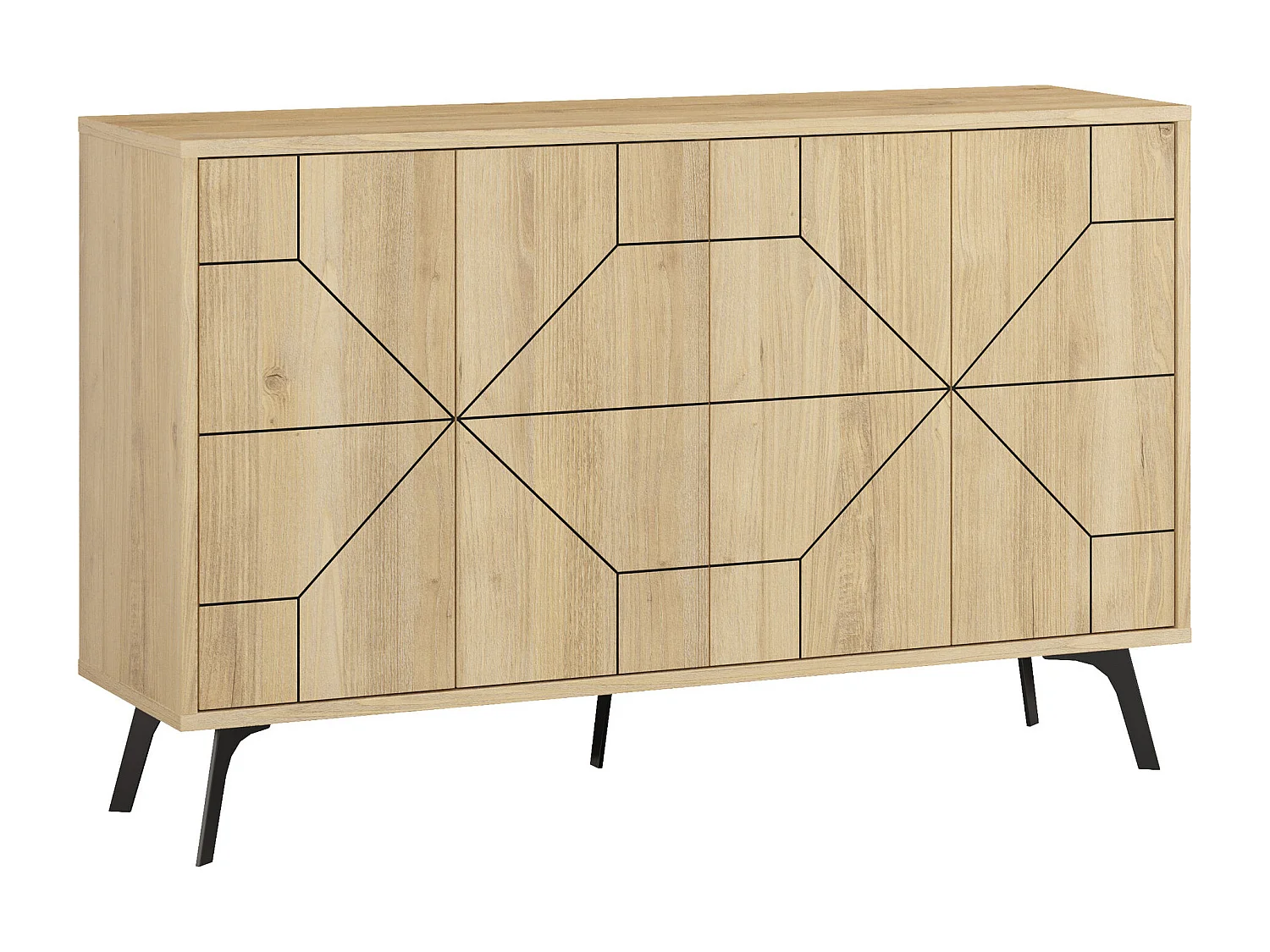 Aparador – 123 x 62,4 x 35 cm – Carvalho – Aglomerado revestido de melamina