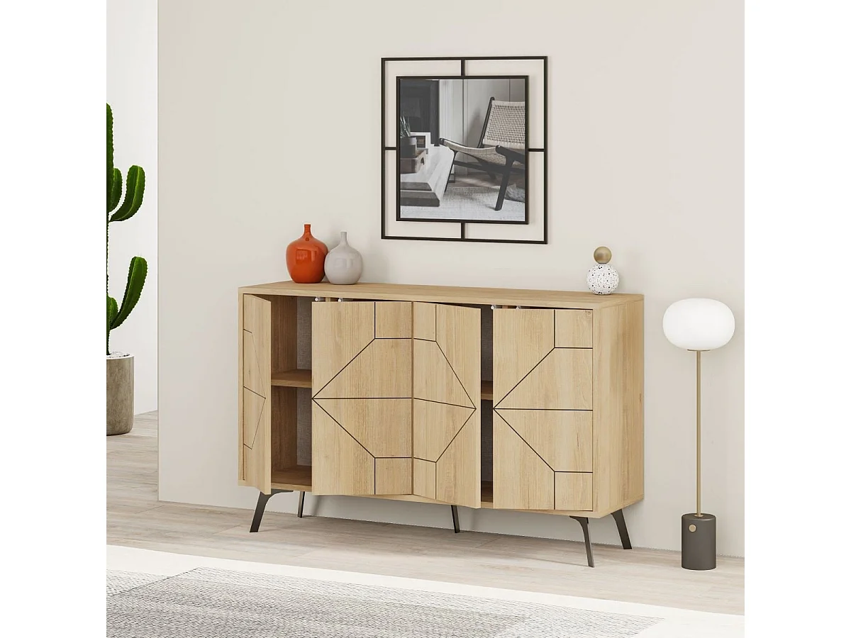 Buffet 4 portes décorées L123 cm - DUNE