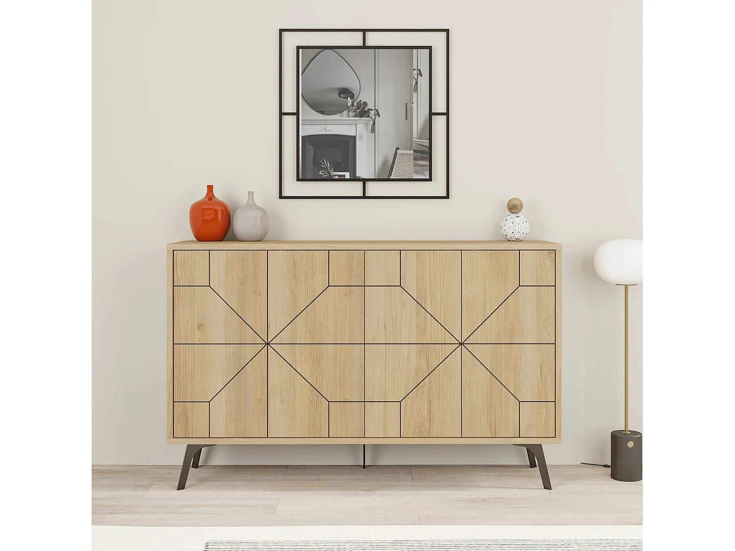 Buffet 4 portes décorées L123 cm - DUNE