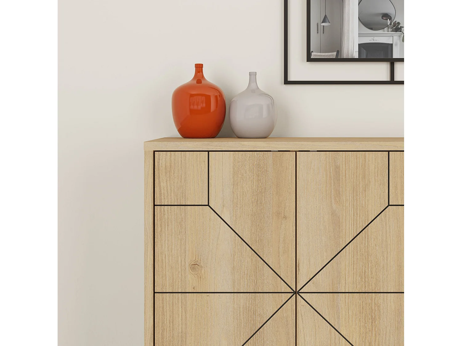Buffet 4 portes décorées L123 cm - DUNE