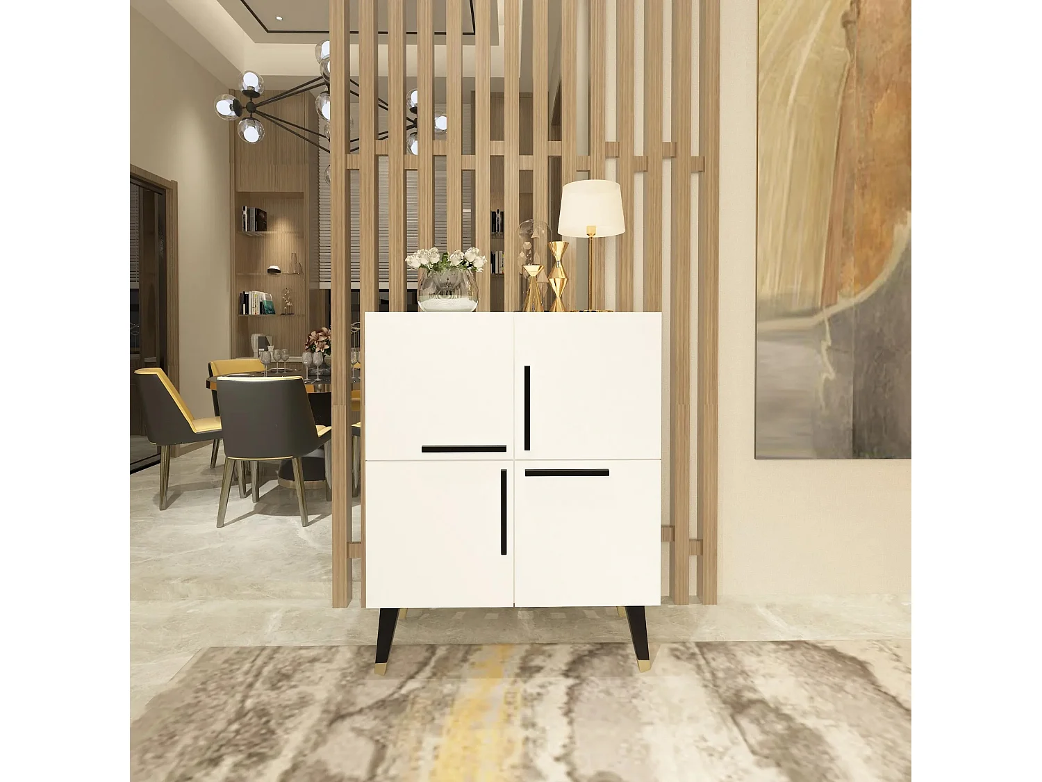 Aparador – 70 cm x 90 cm x 35 cm – Branco – Painel de Partículas