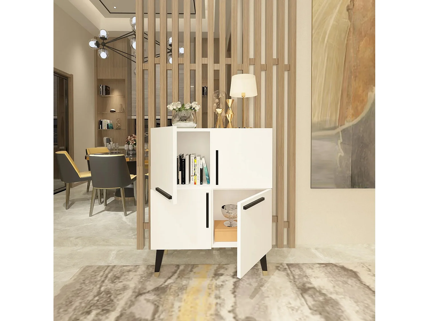 Aparador – 70 cm x 90 cm x 35 cm – Branco – Painel de Partículas