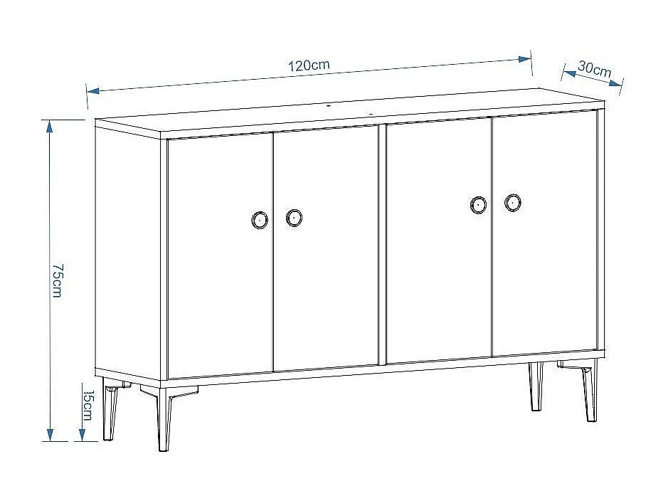 Buffet Nunka 120cm Motif Géométrique Chêne clair