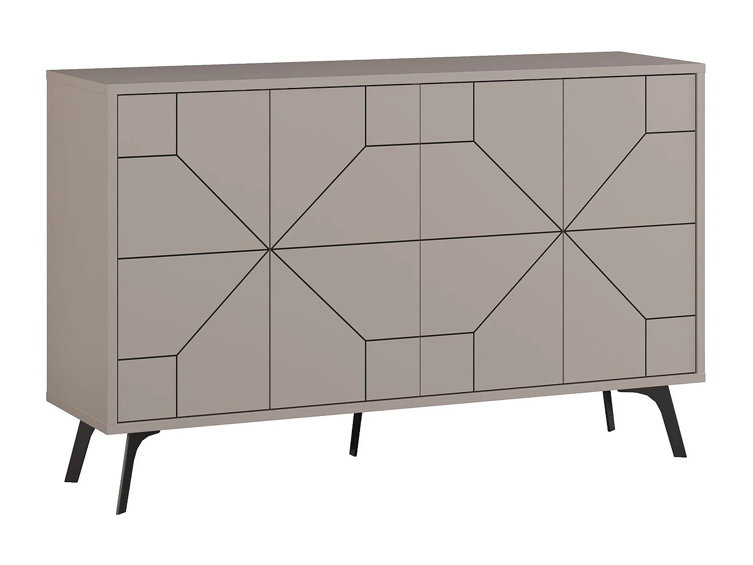 Buffet 4 deuren en versierde deuren L123 cm - Dune