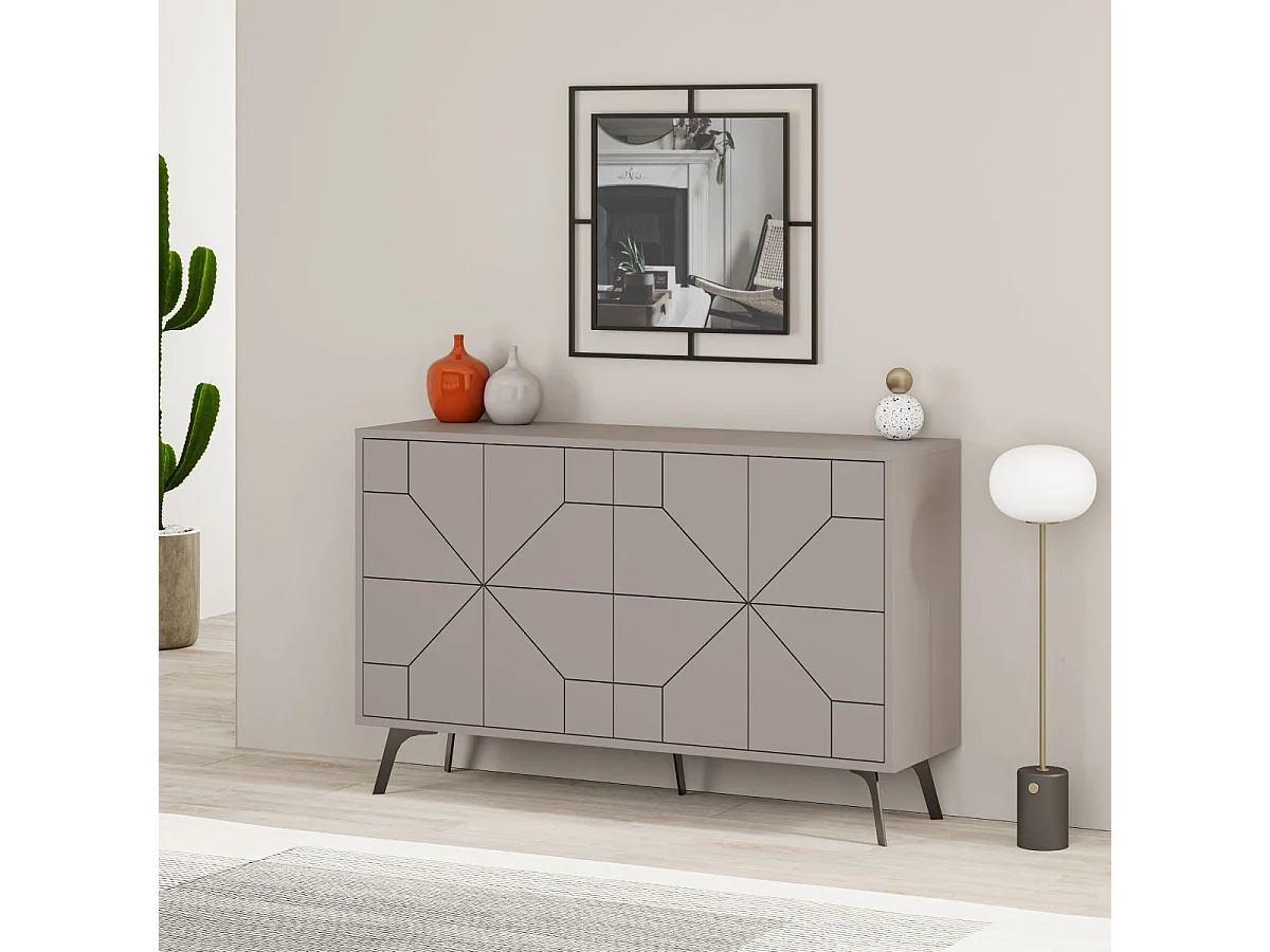 Aparador Moderno – 123 x 62,4 x 35 cm – Mocha Claro – Melamina