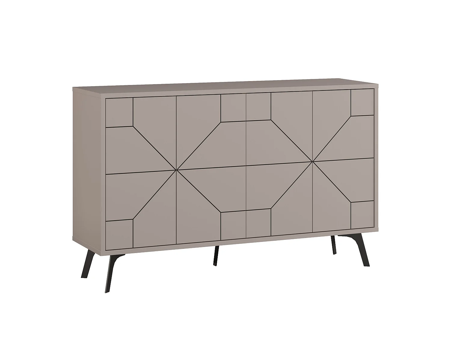 Nowoczesna komoda – 123 x 62,4 x 35 cm – Jasna mokka – Melamina