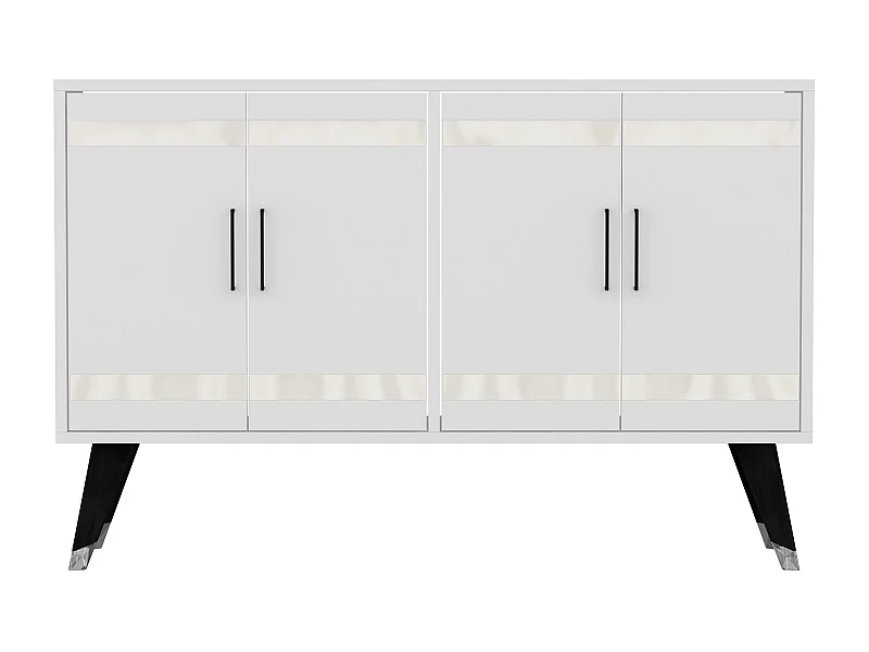 Mueble de TV – 120 cm x 30 cm x 80 cm – Blanco – Aglomerado