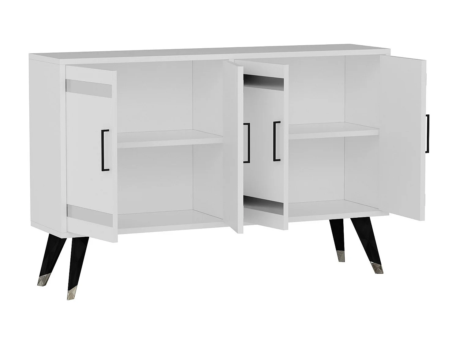 Mueble de TV – 120 cm x 30 cm x 80 cm – Blanco – Aglomerado