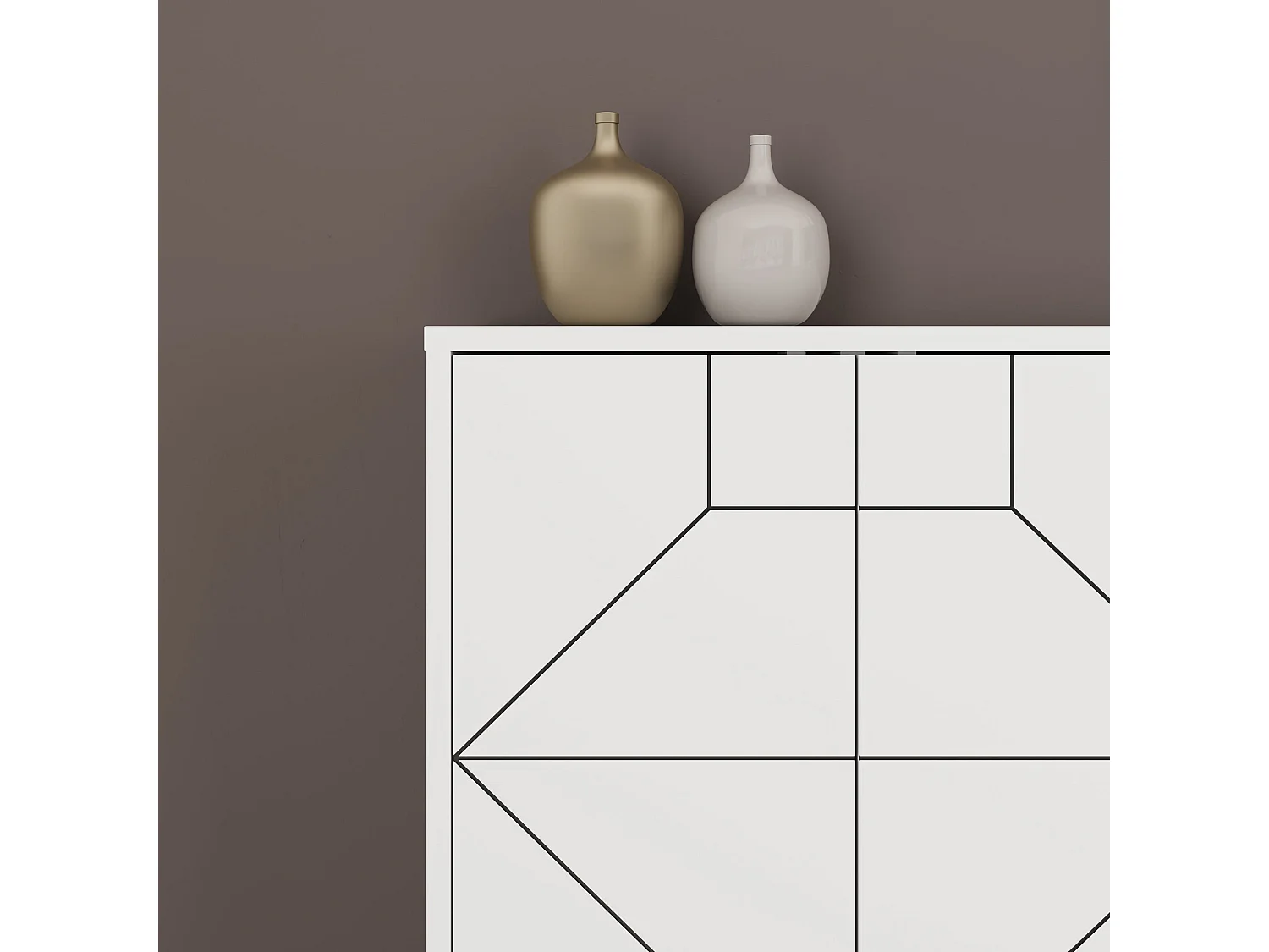 Aparador Moderno – 184 cm – Branco – Painel de Partículas revestido em Melamina