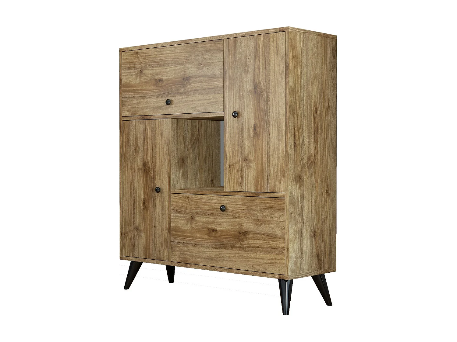 Aparador Kailua 350, Nogal, 120x105x35cm, Aglomerado laminado