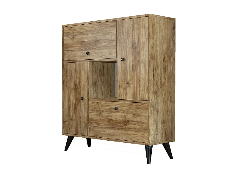 Aparador Kailua 350, Nogal, 120x105x35cm, Aglomerado laminado