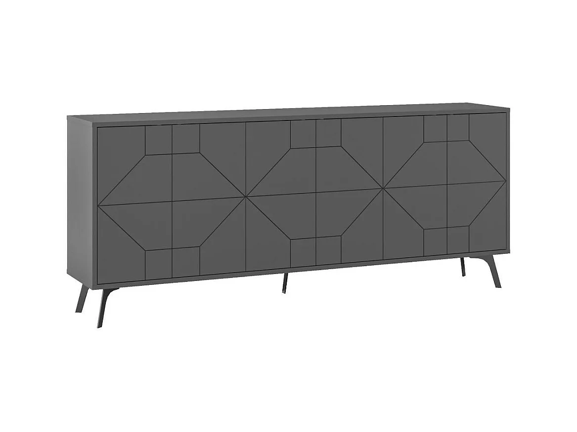 Buffet 6 portes anthracite L184 cm - Dune