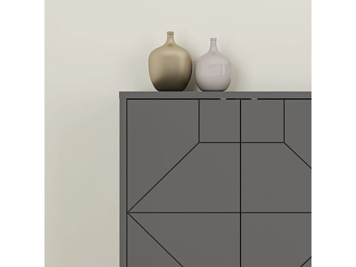 Aparador – 183,8 x 77,4 x 35 cm – Antracite – Painel de partículas revestido a melamina