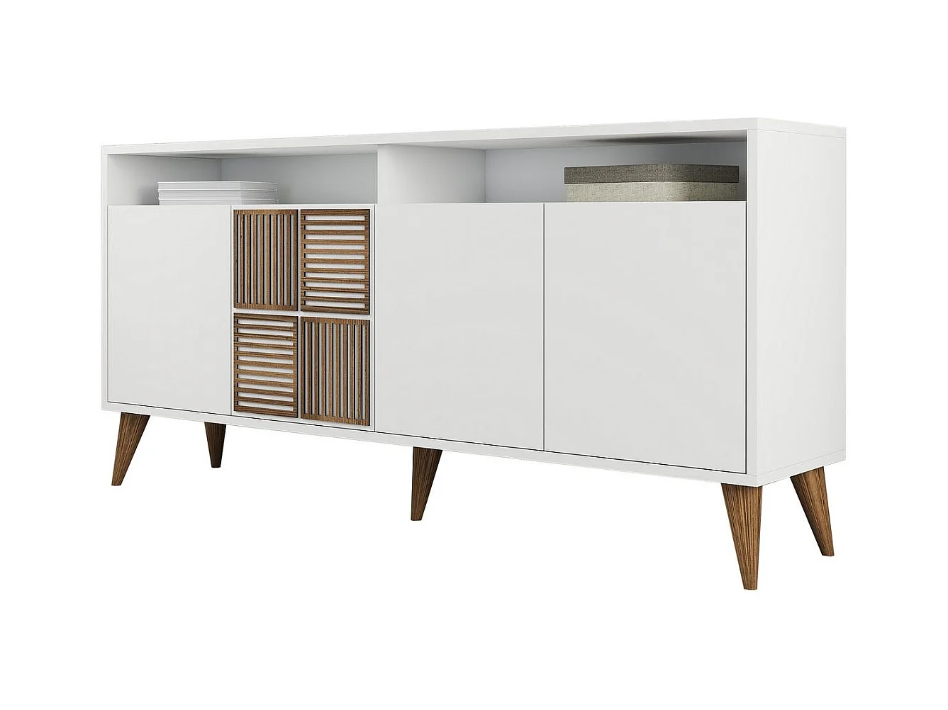 Dressoir – 160 cm x 78 cm x 35 cm – Wit – Melamine gecoate spaanplaat