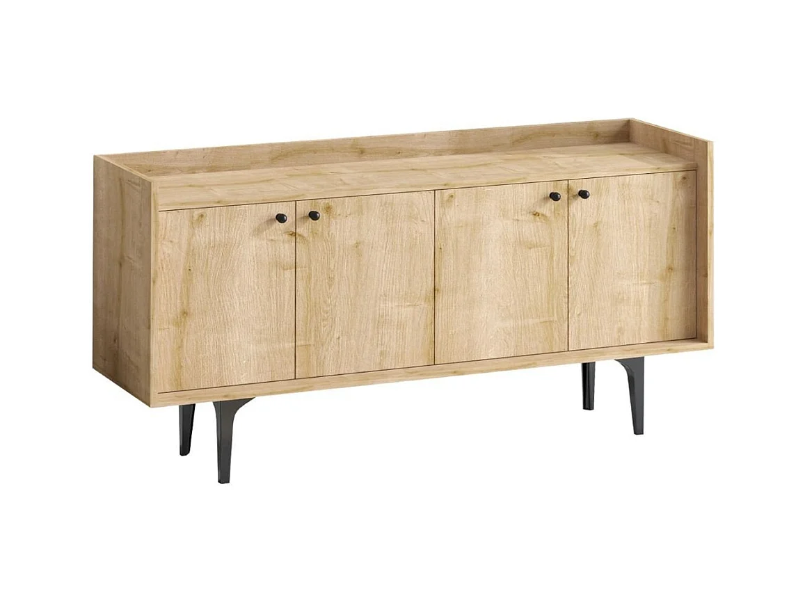 Buffet 4 portes décor chêne L150 cm - NAVI
