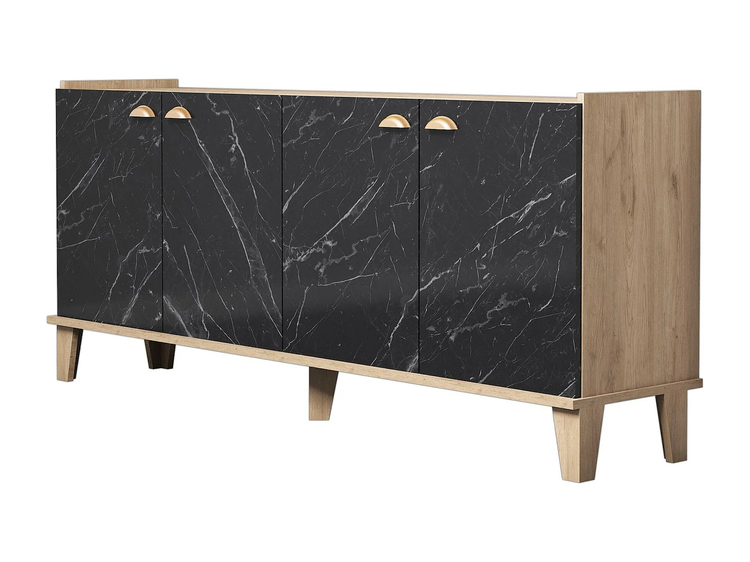 Aparador Sumer H3030 mármol color roble 180x41x77.8 cm