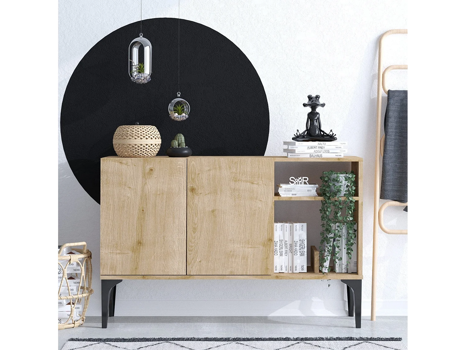 Aparador Oscar-DEC0073 zafiro color roble negro 120x40x80 cm