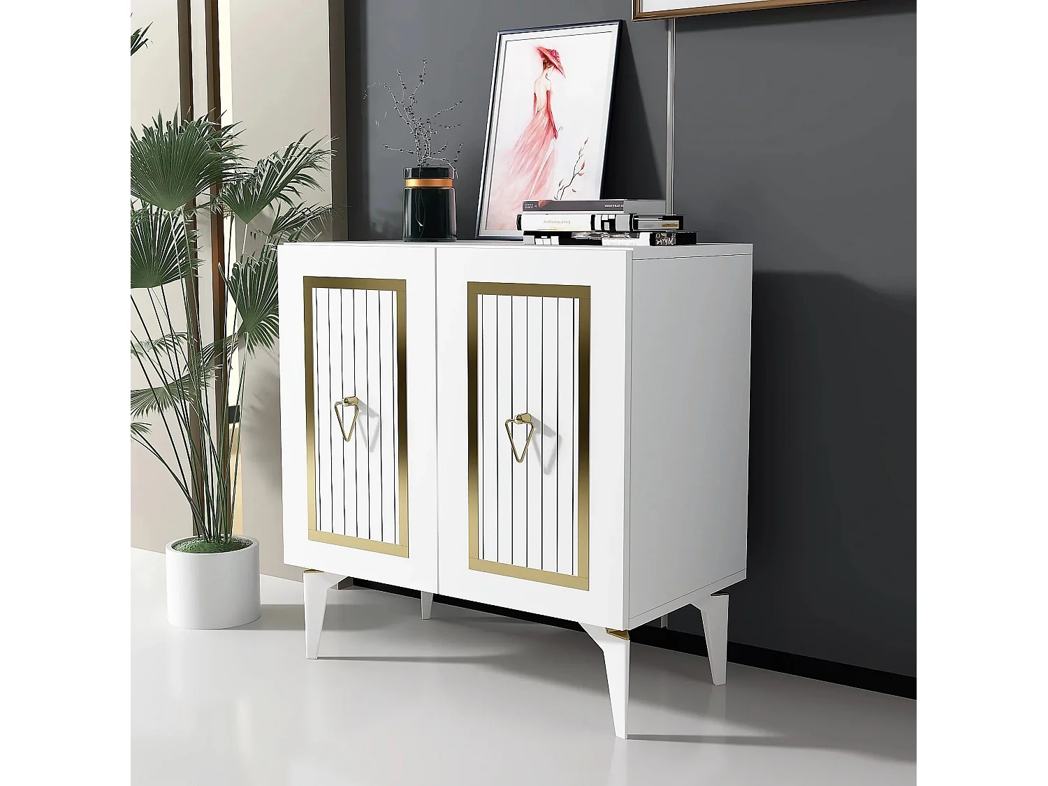 Aparador Capri Blanco dorado75x40x79 cm