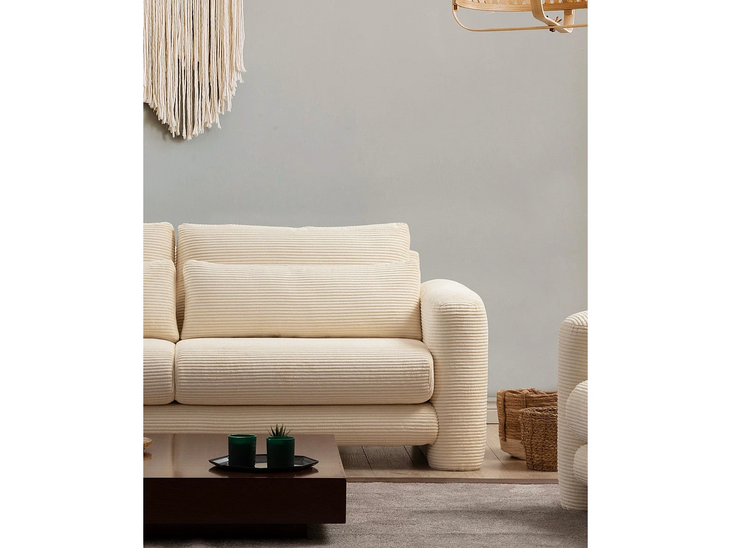 Sofá Altadena 330, De color marrón claro, 180x97x73cm, Tapiz, Patas: Plástico