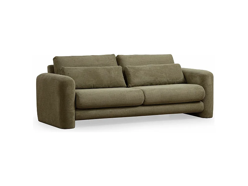 Sofá Altadena 331, Verde, 215x97x73cm, Tapiz, Patas: Plástico