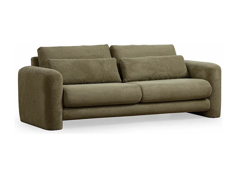 Sofá Altadena 331, Verde, 215x97x73cm, Tapiz, Patas: Plástico