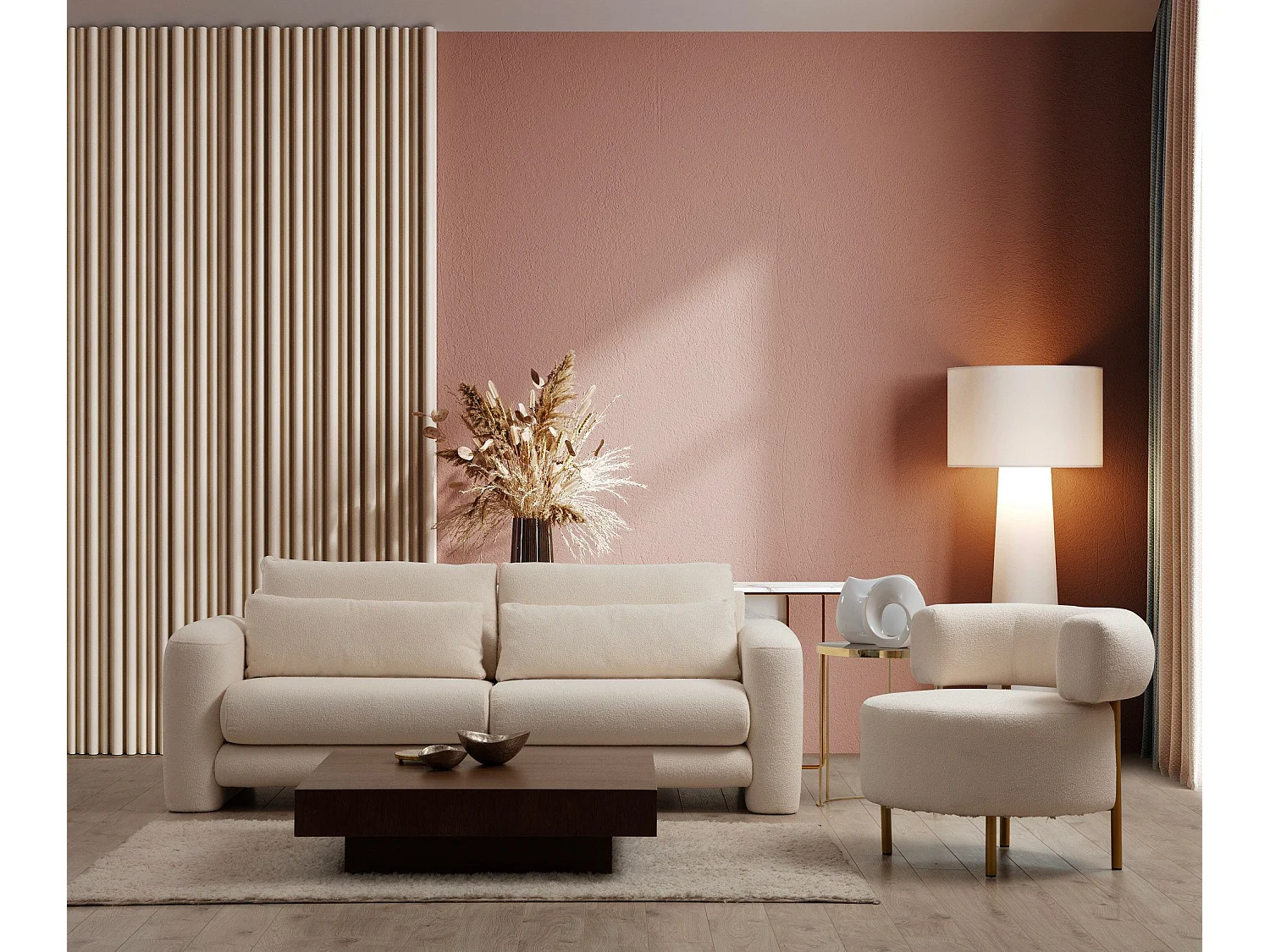 Sofá Altadena 330, De color marrón claro, 180x97x73cm, Tapiz, Patas: Plástico