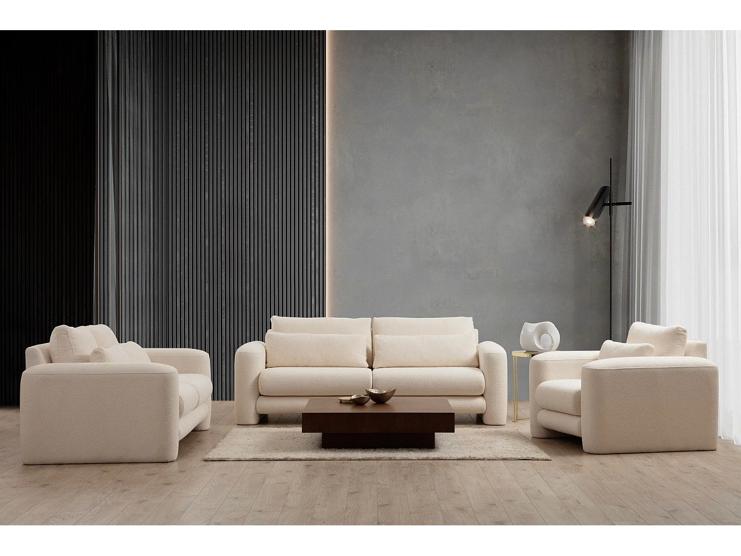 Sofá Altadena 330, De color marrón claro, 180x97x73cm, Tapiz, Patas: Plástico