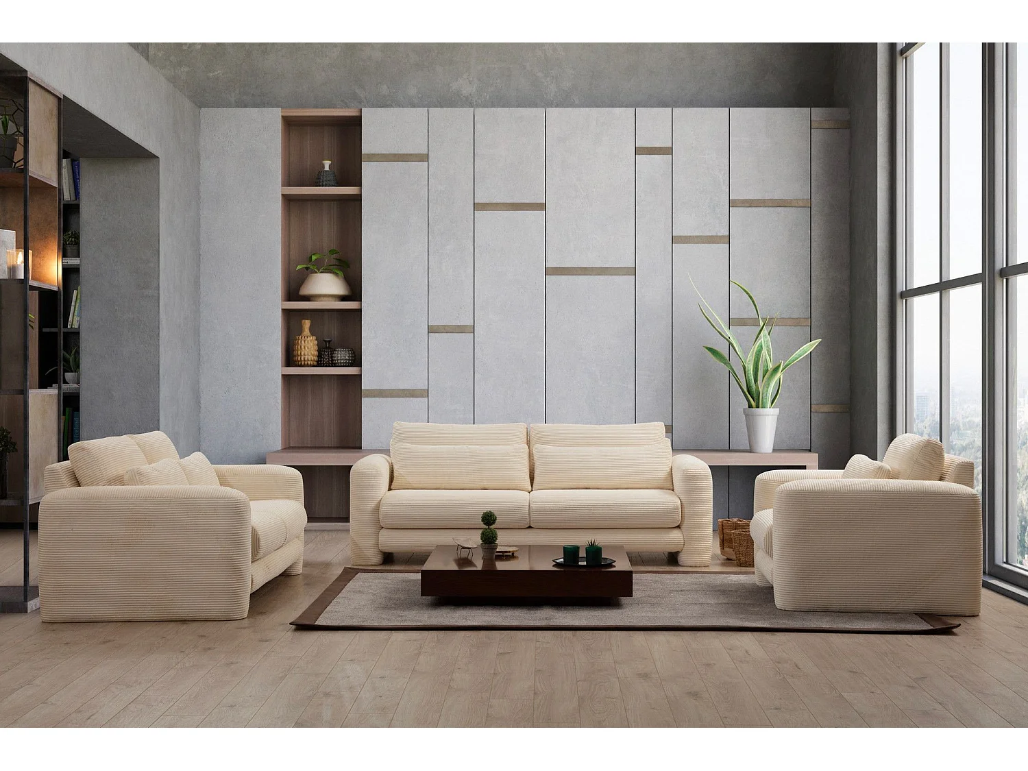 Elegante fauteuil, beige, 98 x 97 x 73 cm | Frame van beukenhout en spaanplaat, 100% polyester, 28 DNS-schuim | Draagbare kussens, wasbare s