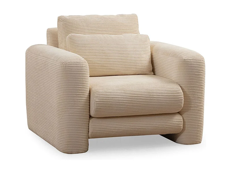 Elegante fauteuil, beige, 98 x 97 x 73 cm | Frame van beukenhout en spaanplaat, 100% polyester, 28 DNS-schuim | Draagbare kussens, wasbare s