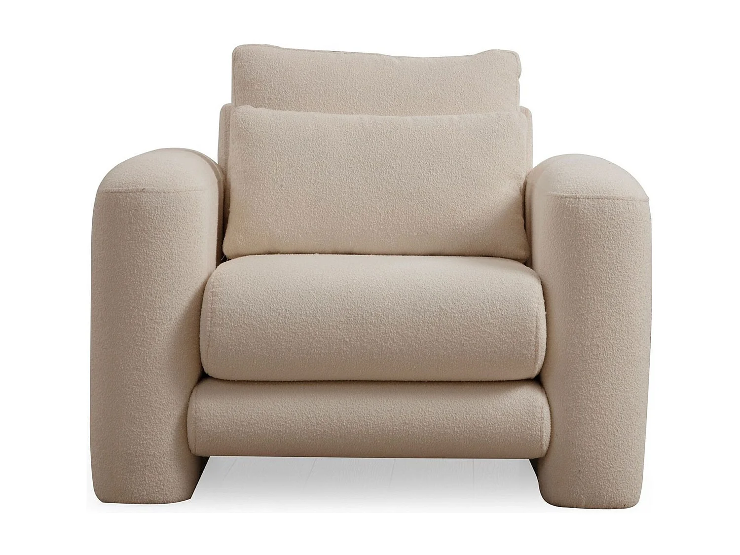 Fauteuil Harpie Tissu bouclettes Blanc crème