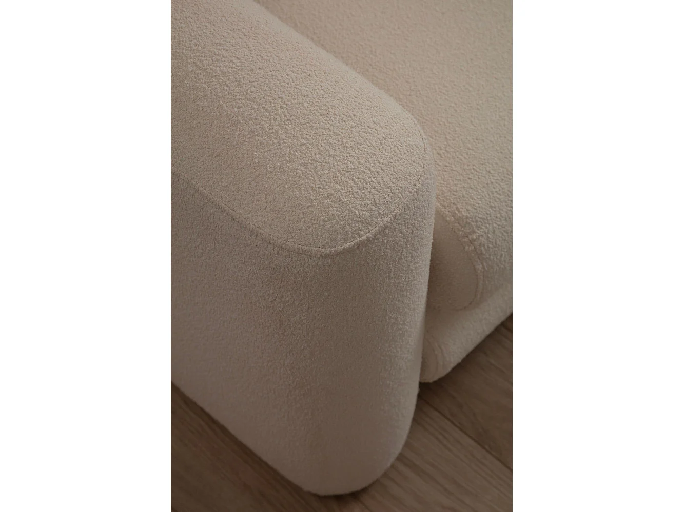 Fauteuil Harpie Tissu bouclettes Blanc crème